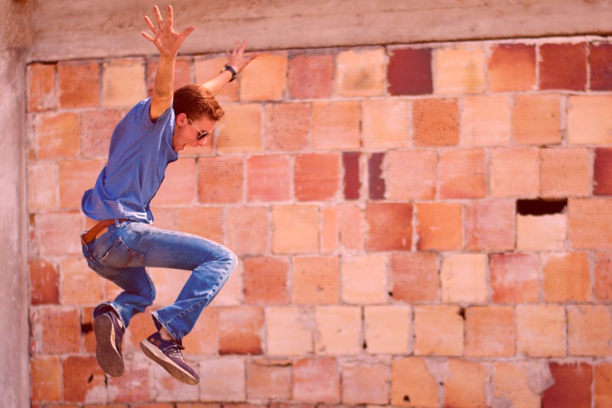 Man jumping in the air